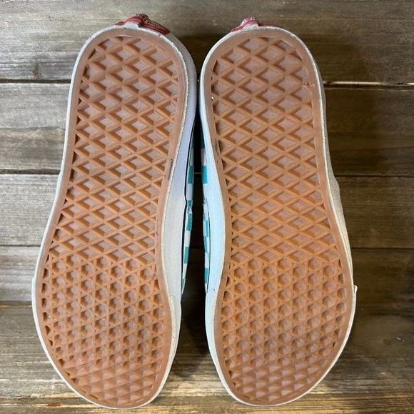 Womens Vans Era Checkerboard Blue Skateboarding‎ Sneakers Shoes Size 7M 8.5W GUC - Picture 5 of 6